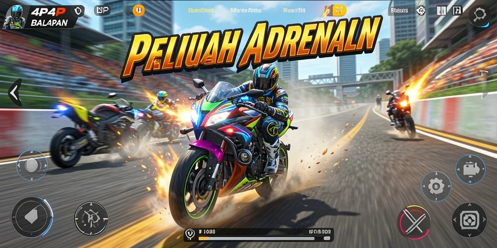 Tampilan menarik dari gameplay balapan motor 4P4P.
