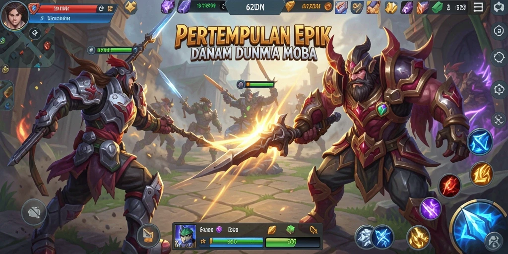 Screenshot menunjukkan aksi pertempuran dramatis dalam 62IDN.