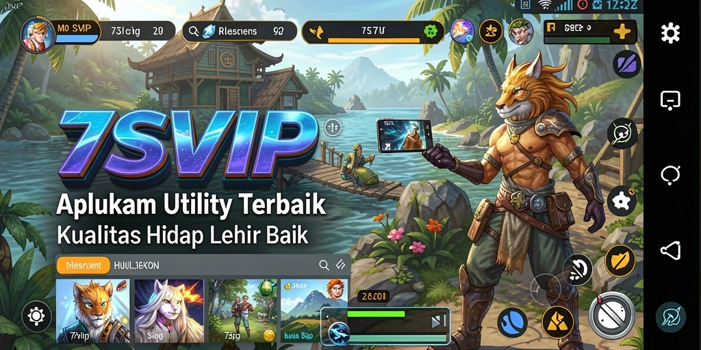 Screenshot utama 7SVIP menampilkan antarmuka aplikasi Utility yang ramah pengguna.