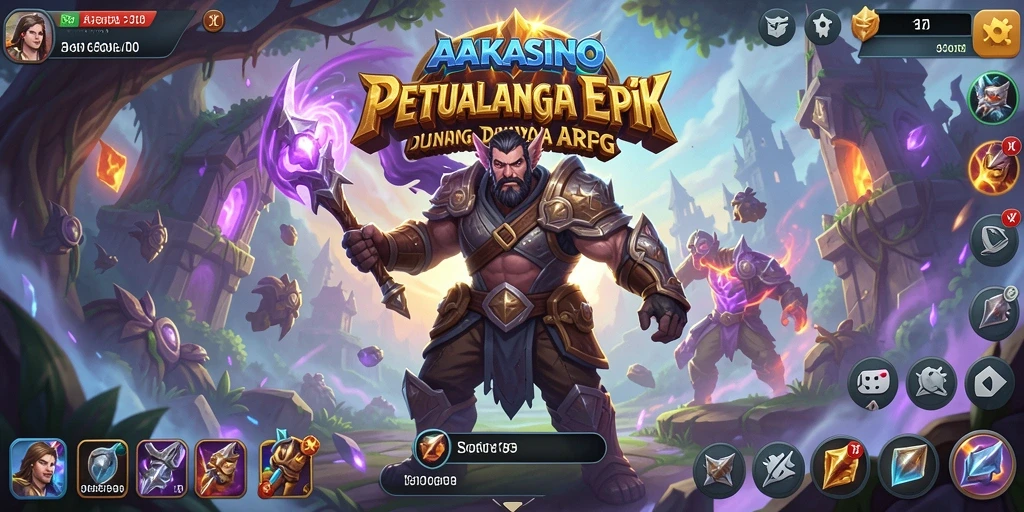 Screenshot AAKASINO menampilkan aksi epic dalam gameplay ARPG.