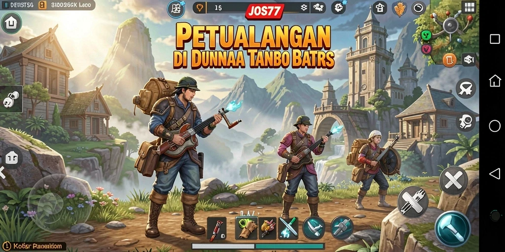 Tampilan mendalam gameplay Open World di JOS77 saat menjelajahi hutan rahasia.
