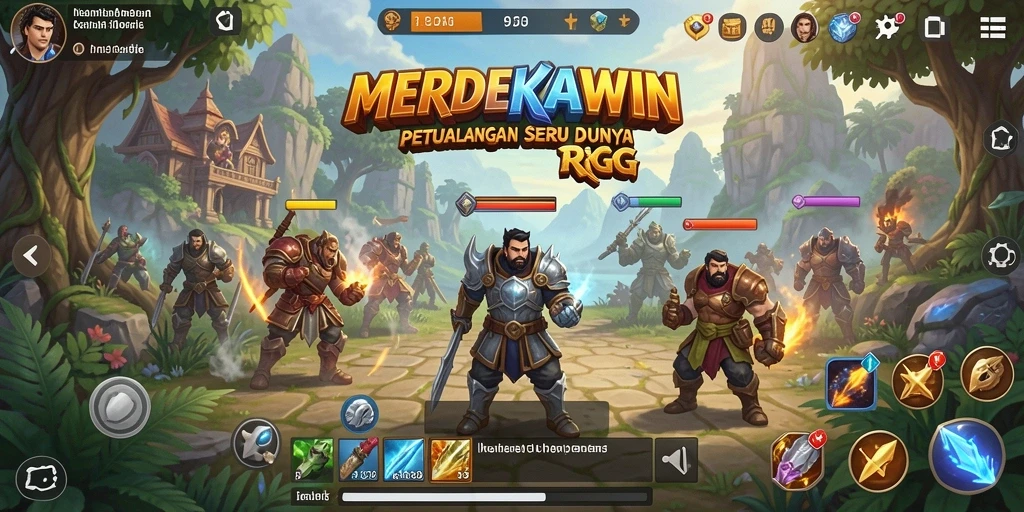 Tampilan gameplay MERDEKAWIN yang menakjubkan dan penuh aksi RPG.
