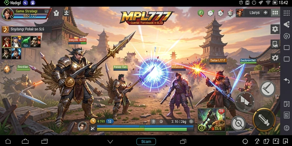 Screenshot gameplay menampilkan pertempuran strategis seru di MPL777.