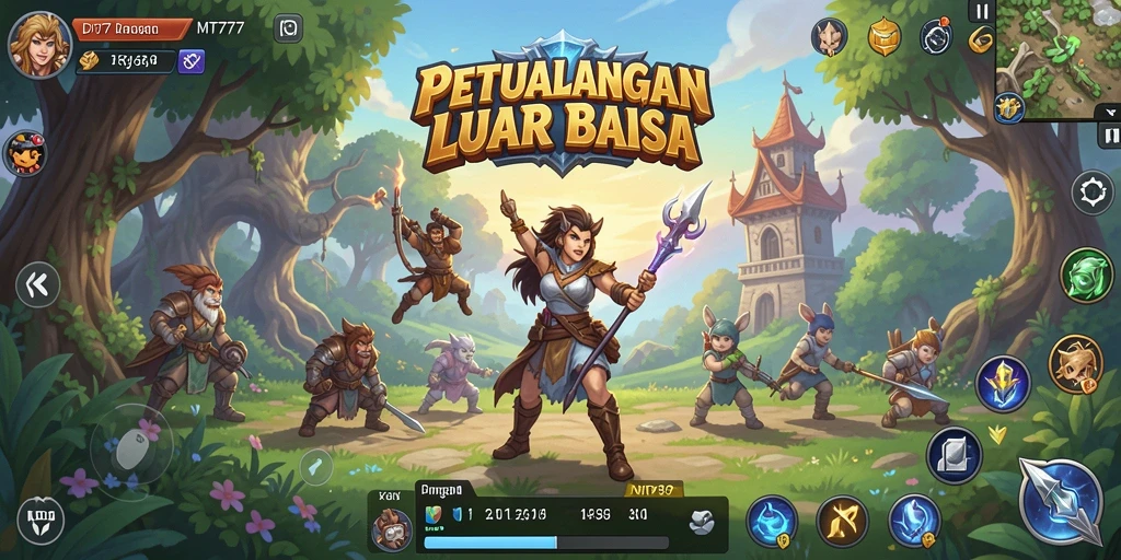 Tangkapan layar <strong>MT777</strong> menunjukkan aksi pertarungan yang seru dalam dunia RPG.