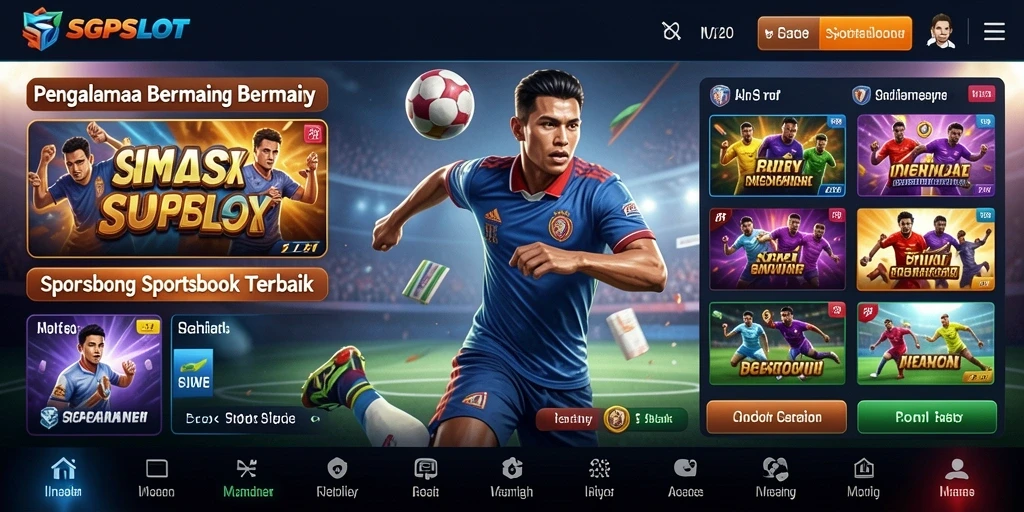 Screenshot SGPSLOT menampilkan antarmuka taruhan olahraga yang menarik.