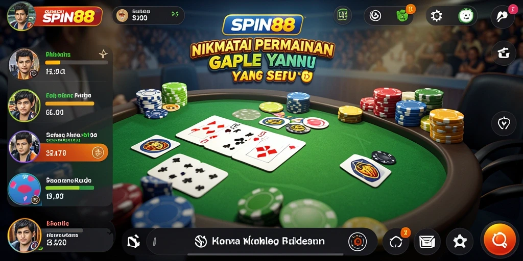 Tampilan gameplay SPIN88 yang seru dan interaktif saat bermain Gaple.