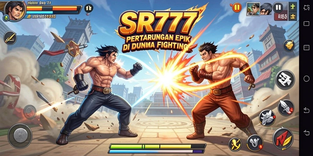Screenshot SR777 menampilkan aksi pertarungan yang mendebarkan.