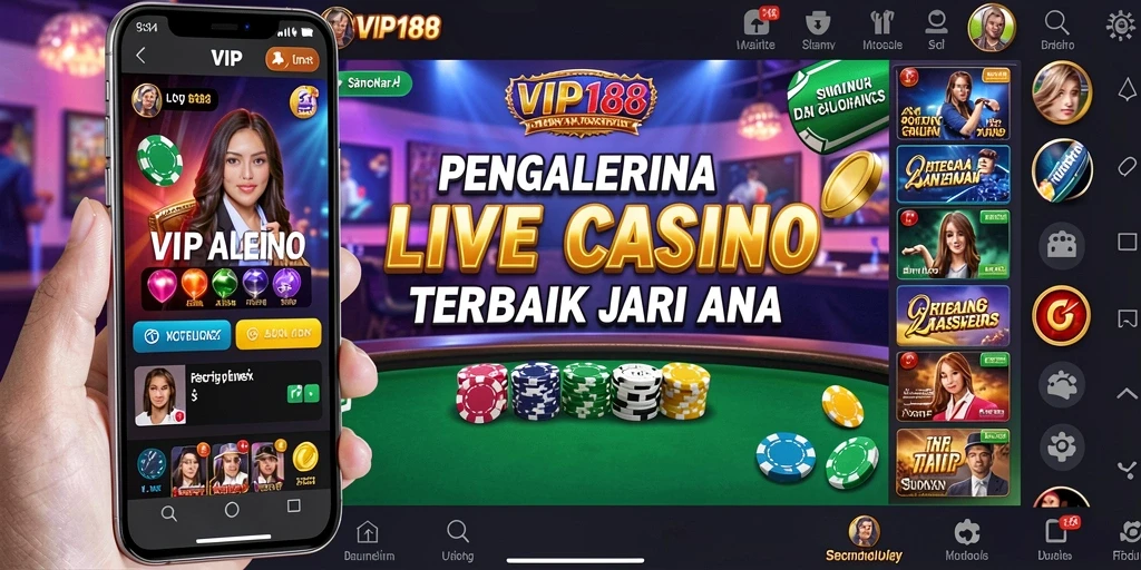 Tampilan antarmuka <strong>VIP188</strong> yang memukau dalam sesi Live Casino.